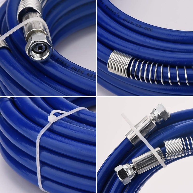 FUNTECK 50ft Upgraded Airless Paint Hose for Graco Sprayers, Reinforced Brass Wire Braid, 4300 PSI - Image 2